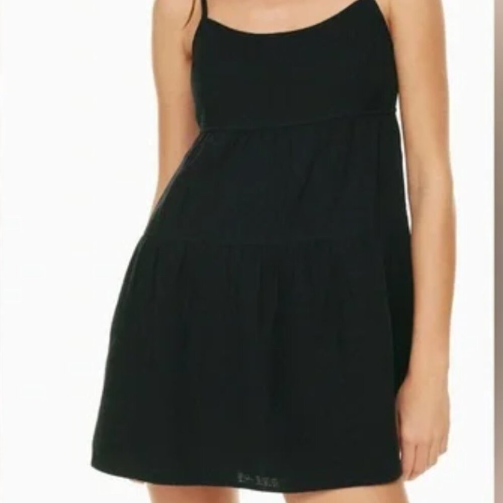 Aritzia Sunday Best Tiered Babydoll Black Mini Dress 2XS